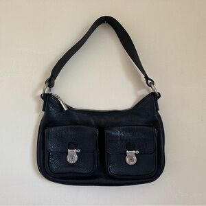 Burberry pebbled black shoulder bag